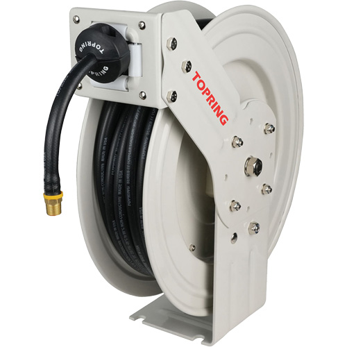 D&eacute;vidoir de tuyau &agrave; rappel automatique &agrave; bras simple de type L MAXREEL avec tuyau en caoutchouc, Air, 3/8" x 50', Tuyau simple, 250 PSI Brunswick Fyr & Safety