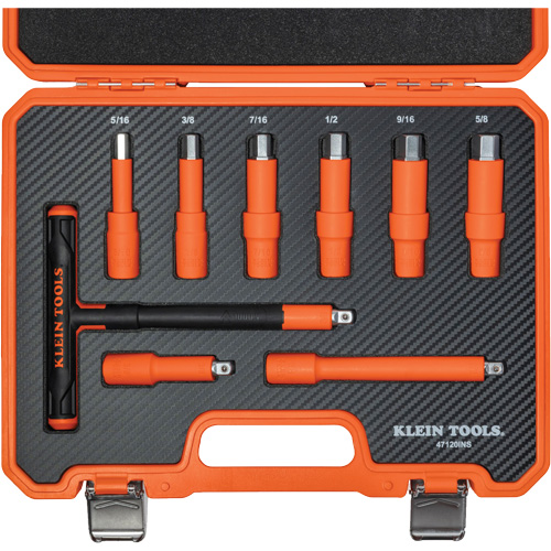 Insulated T-Handle & Hex Bit Set with Case, 1000 V, 9 Pcs Brunswick Fyr & Safety