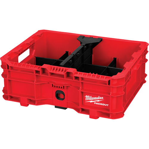 PACKOUT Low-Profile Crate, 15" x 18-5/8" x 6-5/8", Black/Red Brunswick Fyr & Safety