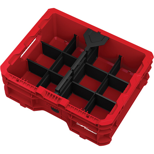 PACKOUT Low-Profile Crate, 15" x 18-5/8" x 6-5/8", Black/Red Brunswick Fyr & Safety