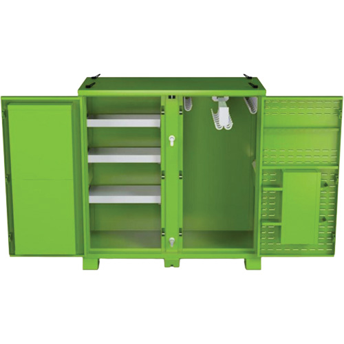 Armoire ventil&eacute;e pour le rangement d'&eacute;PI sur place, Acier, Vert lime haute visibilit&eacute; Brunswick Fyr & Safety