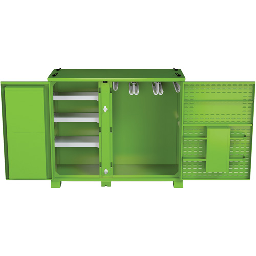 Armoire ventil&eacute;e pour le rangement d'&eacute;PI sur place, Acier, Vert lime haute visibilit&eacute; Brunswick Fyr & Safety