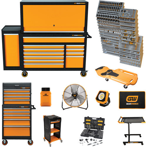 MEGAMOD Master Mechanics Tool Set in Premium Modular Foam Trays with Tool Storage & Shop Equipment, 1331 Pieces Brunswick Fyr & Safety