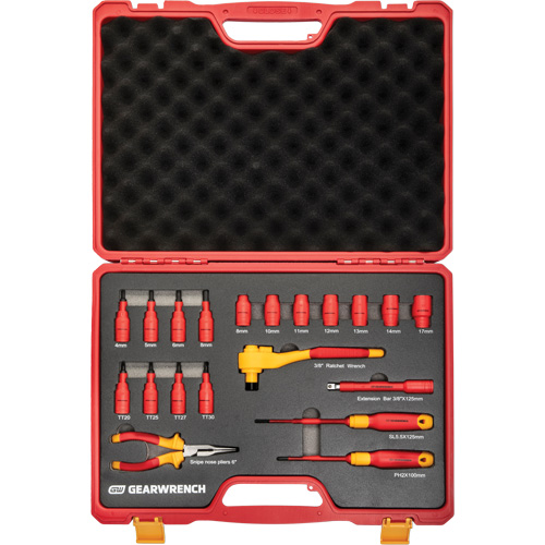 3/8" Drive VDE Insulated Tool Set, 1000 V, 20 Pcs Brunswick Fyr & Safety