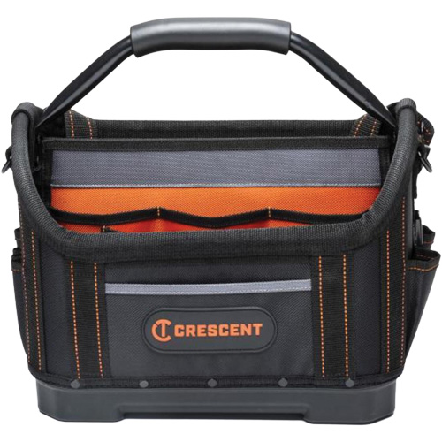 Sac ouvert de 14" pour outils d'ouvrier, 1680 Denier/Polyester, 25 pochettes, Noir/Gris/Orange Brunswick Fyr & Safety
