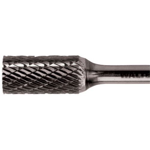 Double Cut Cylindrical Carbide Burr, 3/8" Dia., 1/4" Shank, 3/4" Depth of Cut Brunswick Fyr & Safety