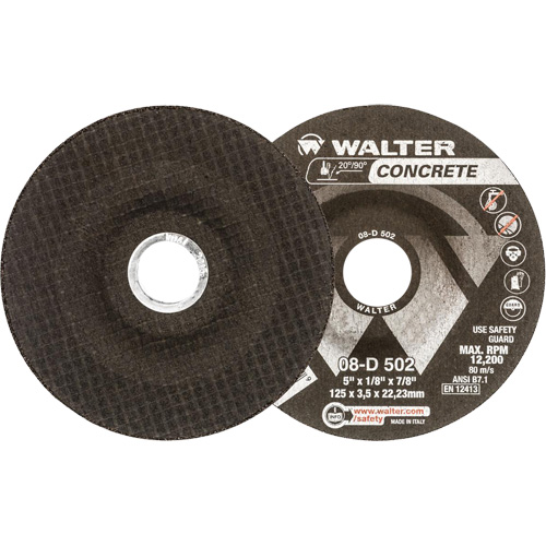 Depressed Centre Grinding Wheels - Concrete Type 27, 5" x 1/8", 7/8" Arbor, Type 27 Brunswick Fyr & Safety