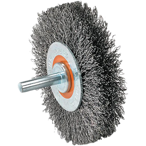 Brosse mont&eacute;e &agrave; fil, 1-3/8" dia., Fils 0,008", Arbre 1-1/4" Brunswick Fyr & Safety
