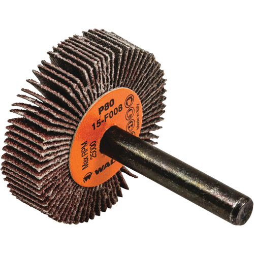 Flap Wheels-Coolcut Flap Wheels, Aluminum Oxide, 80 Grit, 1-1/2" x 3/8" x 1/4" Brunswick Fyr & Safety