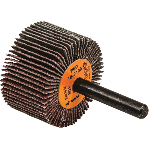 Flap Wheels-Coolcut Flap Wheels, Aluminum Oxide, 60 Grit, 1-1/2" x 1" x 1/4" Brunswick Fyr & Safety