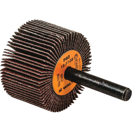 Flap Wheels-Coolcut Flap Wheels, Aluminum Oxide, 80 Grit, 1-1/2" x 1" x 1/4" Brunswick Fyr & Safety