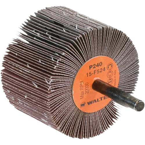 Flap Wheels-Coolcut Flap Wheels, Aluminum Oxide, 240 Grit, 2-1/2" x 1-1/2" x 1/4" Brunswick Fyr & Safety