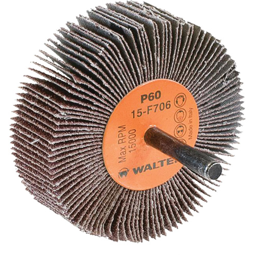 Flap Wheels-Coolcut Flap Wheels, Aluminum Oxide, 60 Grit, 3" x 1" x 1/4" Brunswick Fyr & Safety