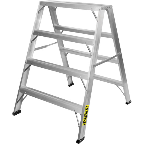 Industrial-Duty Sawhorse, 4' H x 34.6875" W x 39.50" D, 300 lbs. Capacity, Aluminum Brunswick Fyr & Safety