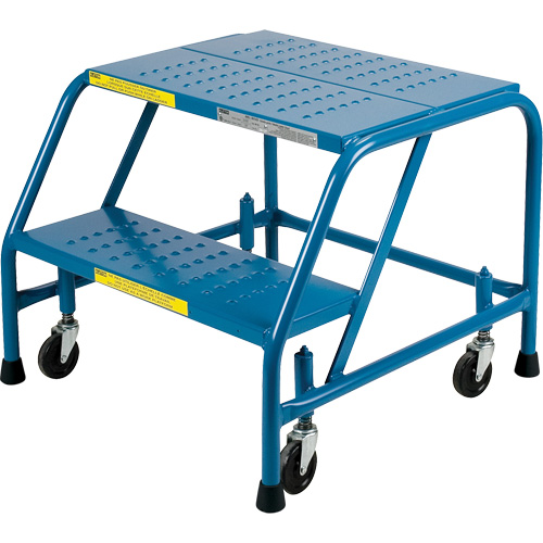 Rolling Step Ladder, 2 Steps, 18" Step Width, 19" Platform Height, Steel Brunswick Fyr & Safety