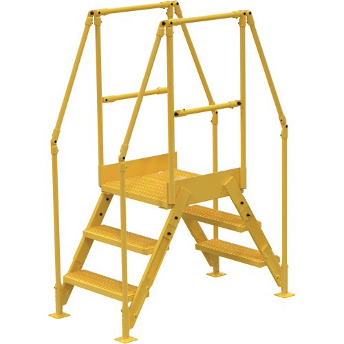 Crossover Ladder, 66-1/2" Overall Span, 30" H x 36" D, 24" Step Width Brunswick Fyr & Safety