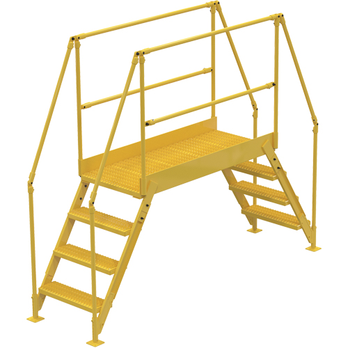 Crossover Ladder, 91 " Overall Span, 40" H x 48" D, 24" Step Width Brunswick Fyr & Safety