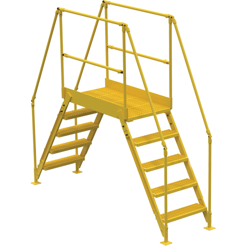 Crossover Ladder, 103-1/2" Overall Span, 50" H x 48" D, 24" Step Width Brunswick Fyr & Safety