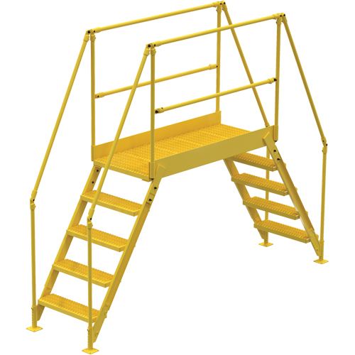 Crossover Ladder, 115-1/2" Overall Span, 50" H x 60" D, 24" Step Width Brunswick Fyr & Safety
