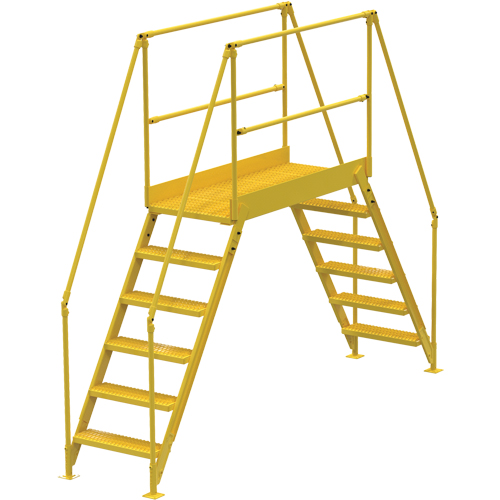 Crossover Ladder, 128" Overall Span, 60" H x 60" D, 24" Step Width Brunswick Fyr & Safety