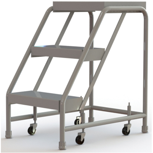 &eacute;chelles roulantes, 3 marches, Largeur de la marche 16", Hauteur de la plateforme 30", Aluminium Brunswick Fyr & Safety