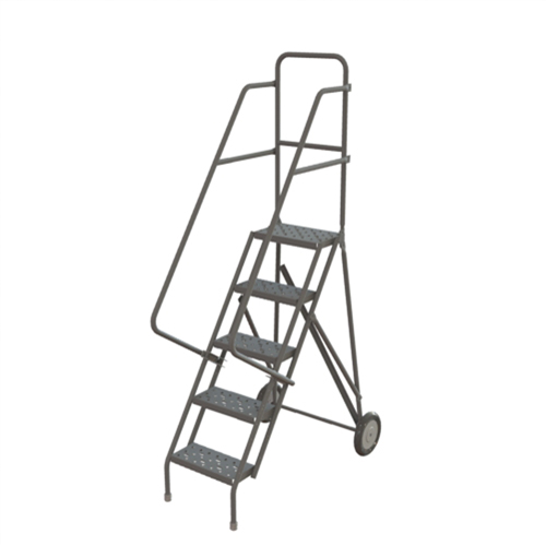&eacute;chelles roulantes en acier, 5 marches, Largeur de la marche 16", Hauteur de la plateforme 50", Acier Brunswick Fyr & Safety