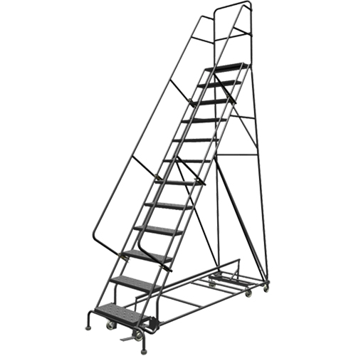 &eacute;chelles roulantes multidirectionnelles, 12 marches, Largeur de la marche 24", Hauteur de la plateforme 120", Acier Brunswick Fyr & Safety