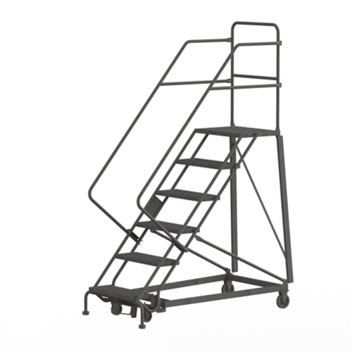 Heavy Duty Safety Slope Ladder, 6 Steps, Serrated, 50° Incline, 60" High Brunswick Fyr & Safety