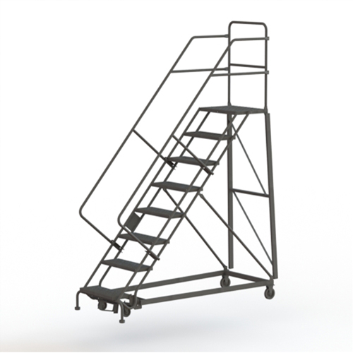 Heavy Duty Safety Slope Ladder, 8 Steps, Serrated, 50° Incline, 80" High Brunswick Fyr & Safety