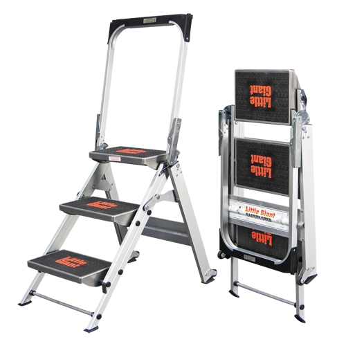 Safety Stepladder with Bar & Tray, 2.2', Aluminum, 300 lbs. Capacity, Type 1A Brunswick Fyr & Safety