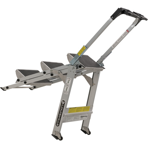 &eacute;chelle escabeau avec roues pivotantes, 3 marches, 34" x 22" x Hauteur 50,75" Brunswick Fyr & Safety