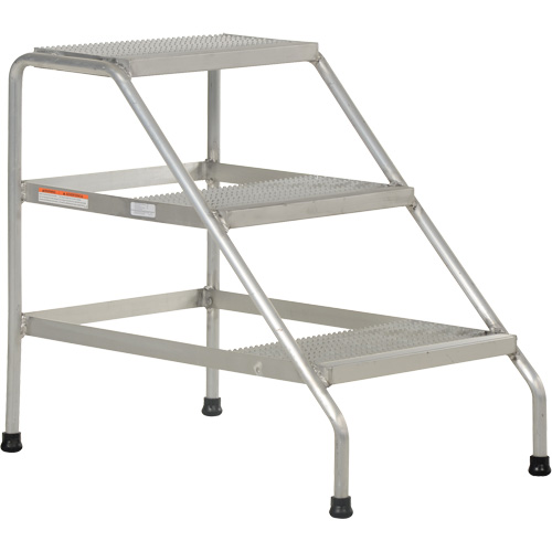 Aluminum Step Stand, 3 Step(s), 22-13/16" W x 34-9/16" L x 30" H, 500 lbs. Capacity Brunswick Fyr & Safety
