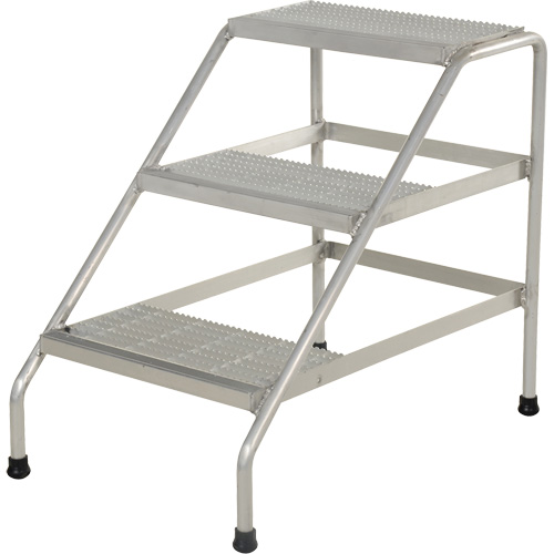 Aluminum Step Stand, 3 Step(s), 22-13/16" W x 34-9/16" L x 30" H, 500 lbs. Capacity Brunswick Fyr & Safety