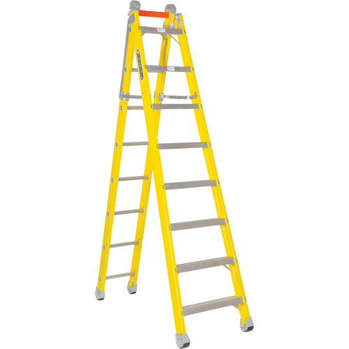 &eacute;chelle et escabeau combin&eacute;s, 13,8', Fibre de verre, 375 lb, CSA calibre 1AA Brunswick Fyr & Safety