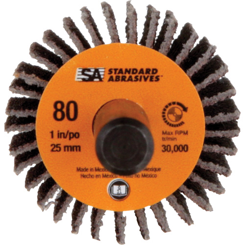 Meule &agrave; lamelles Standard Abrasives, Oxyde d'aluminium, Grain 80, 1" x 1" x 1/4" Brunswick Fyr & Safety