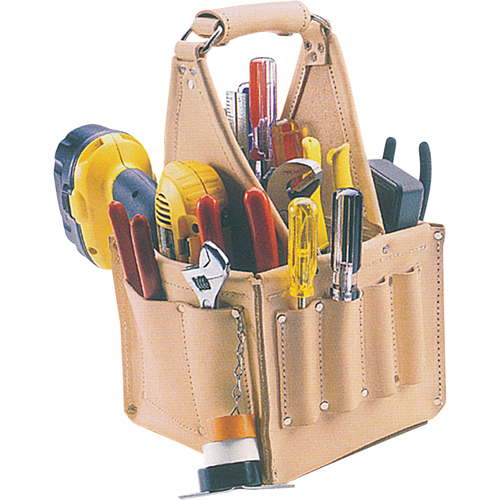Electrical & Maintenance Tool Pouches, Leather, 17 Pockets, Beige Brunswick Fyr & Safety