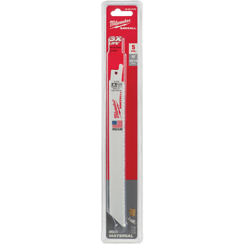 Lame de scie alternative Sawzall, Bim&eacute;tal, 10-14 Dents par pouce, 8" lo x 5/8" la Brunswick Fyr & Safety