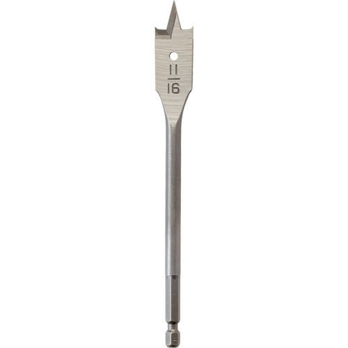 Flat Boring Bit, 11/16" Diameter, 1/4" Hex Shank, 6-1/8" Length Brunswick Fyr & Safety