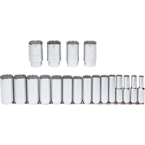 Jeu de douilles, 19 Mcx, Prise de 1/2", Profond Brunswick Fyr & Safety