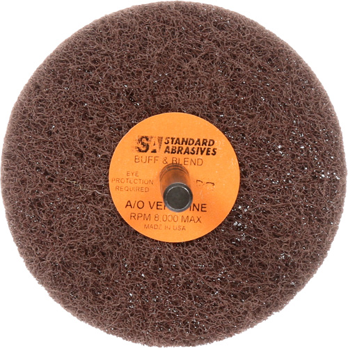 Meule Buff & Blend Standard Abrasives, 3" dia. x 1" la, Arbre 1/4", Oxyde d'aluminium Brunswick Fyr & Safety