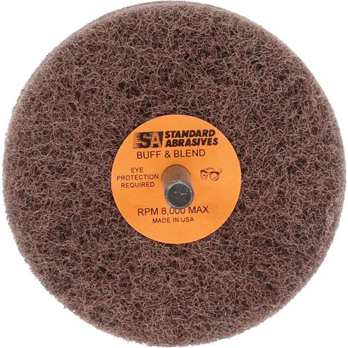 Standard Abrasives Buff & Blend Wheel, 3" Dia. x 2" W, 1/4" Arbor, Aluminum Oxide Brunswick Fyr & Safety