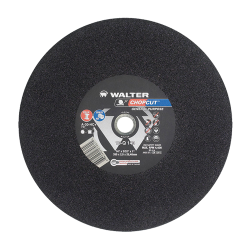 Meules &agrave; tronçonner Chopcut, 14" x 3/32", Arbre de 1", Type 1, Oxyde d'aluminium, 4400 Tr/min Brunswick Fyr & Safety