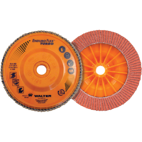 Enduro-Flex Turbo Flap Disc, 4-1/2" x 5/8"-11, Type 27S, 36/60 Grit, Ceramic Brunswick Fyr & Safety
