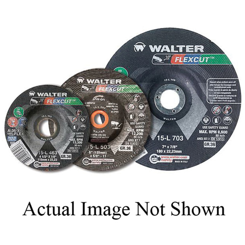 Meule FLEXCUT, 3", 36 Grain, Oxyde d'aluminium, 3/8", 20400 Tr/min, Type 29 Brunswick Fyr & Safety