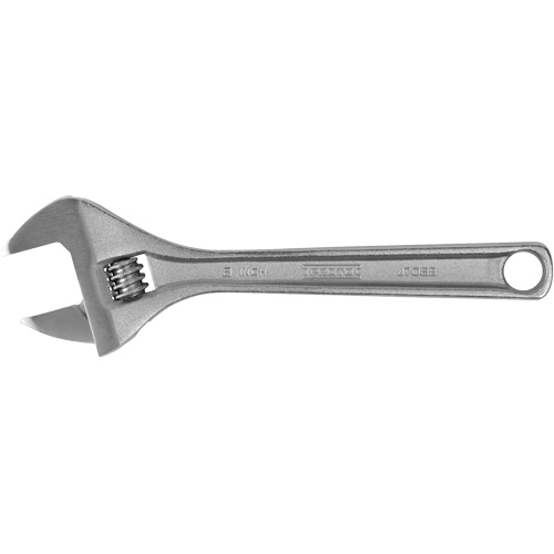 Adjustable Wrench, 8" L, 1-7/32" Max Width, Chrome Brunswick Fyr & Safety
