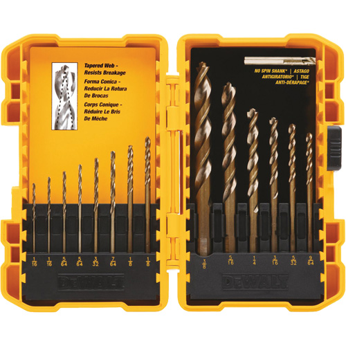 Pilot Point&reg; Drill Bit Set, 14 Pieces, High Speed Steel Brunswick Fyr & Safety