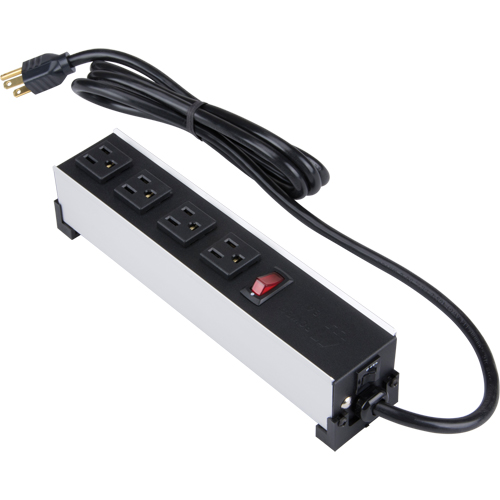 Barre d'alimentation en aluminium bross&eacute; pour l'int&eacute;rieur, 4 Prise(s), 6' Brunswick Fyr & Safety