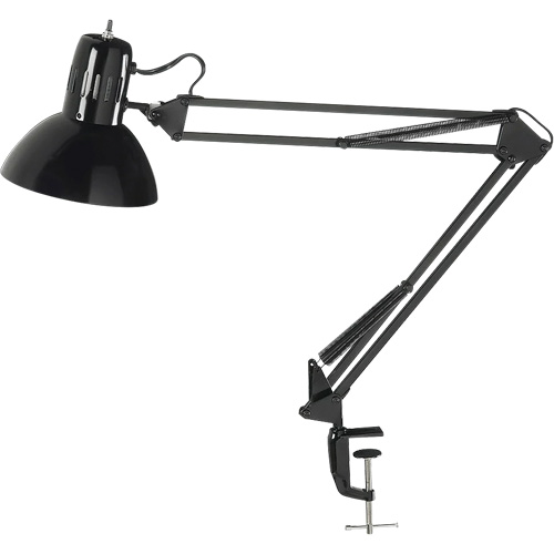Lampes de bureau &agrave; pince - Bras flexible, 100 W, Incandescente, Pinces serre-joints, Noir Brunswick Fyr & Safety