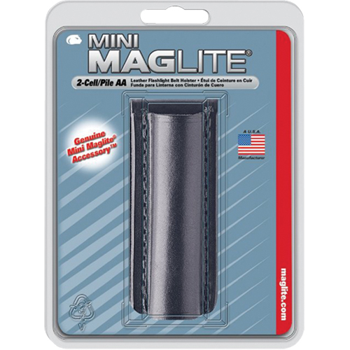&eacute;tui de ceinture en cuir pour lampe de poche &agrave; 2 piles AA, Porte-lampe de poche, Cuir, 1 Poches Brunswick Fyr & Safety