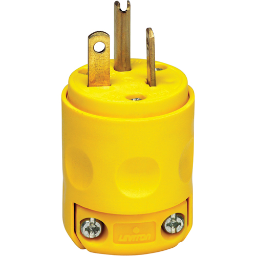 Commercial Grade Straight Blade Plug, Plastic, 20 A, 125 V Brunswick Fyr & Safety